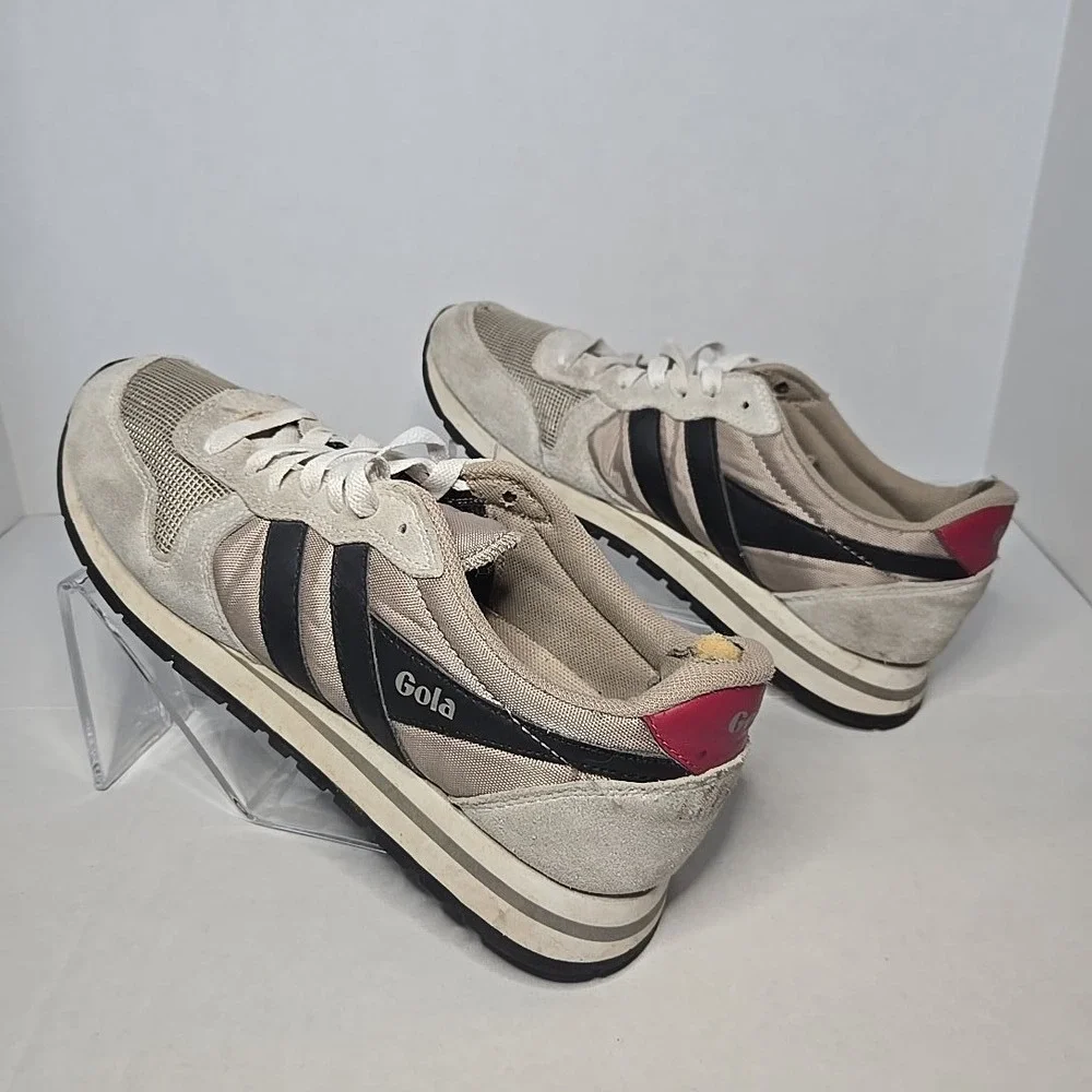 Gola Daytona CMA592 Mens Size 8 Sneakers Grey Black Red Suede Mesh Textile Shoes